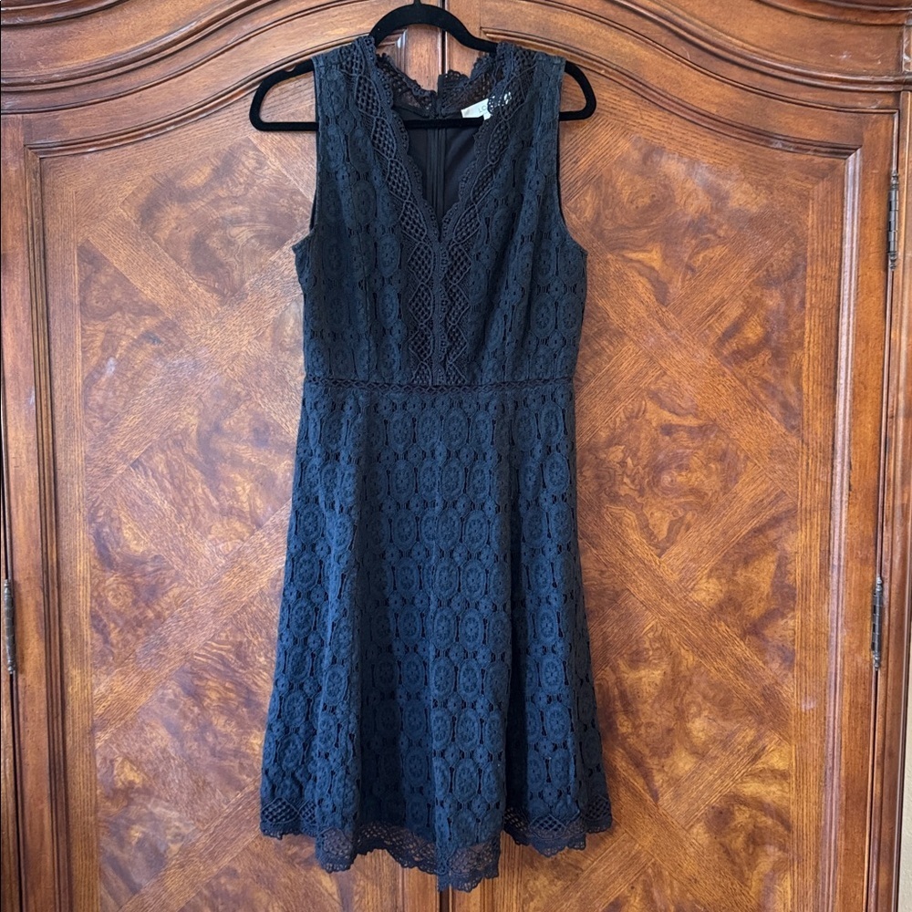 LOFT Black Lace Detail Dress size 6